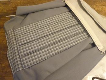 Sitzbezug Rckelnlehne Stoff karo grau NEU W124
